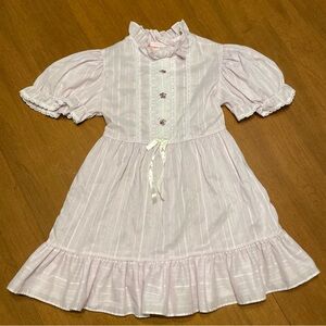 jcpenney Vintage Light Purple Lilac Ruffle Neck Dress Floral Girl Size 6